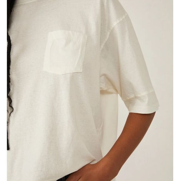 NWT FREE PEOPLE We The Free ALISSA TEE - IVORY 5140 - Picture 4 of 6